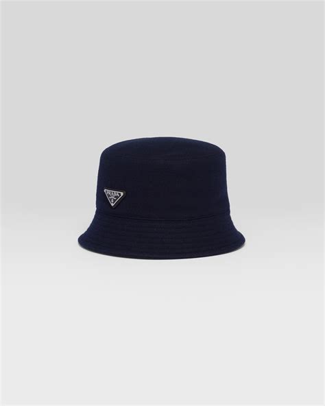 navy prada bucket hat